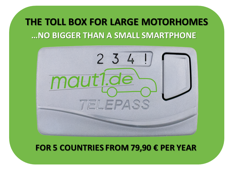 The toll box from maut1.de for large motorhomes - 5 countries from €79.90 per year