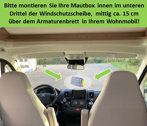 Befestigung Mautbox für Wohnmobile Befestigung Mautbox für Wohnmobile